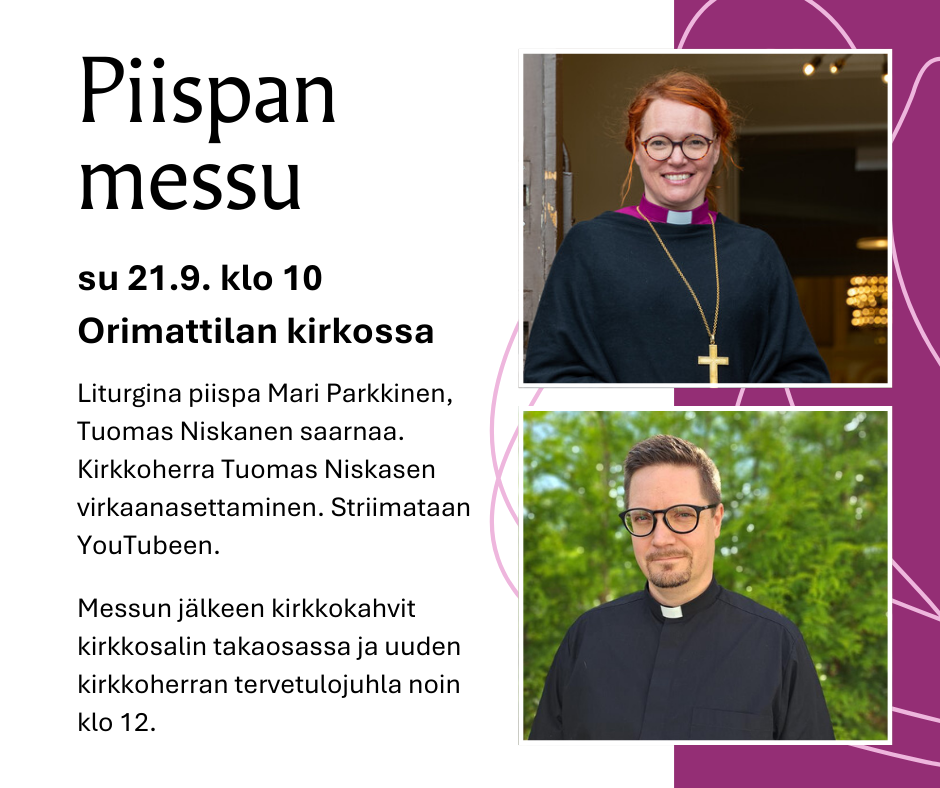 piispa Mari Parkkinen ja kirkkoherra Tuomas Niskanen